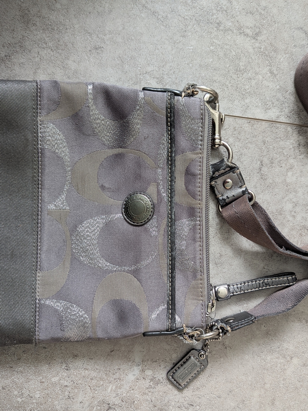 Coach Gray Signature Crossbody Bag